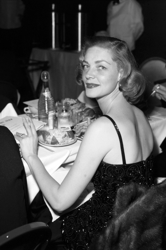 Lauren Bacall candid b/w at Hollywood event 1950's 18x24 Poster - $23.99