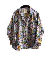 Anthropologie Print Fresh Pajama Top 3X Purple Cotton Mermaid Cat Button Up - $46.78 CAD