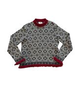 Talbots Vintage Womens Black White Red Diamond Pattern vintage Sweater S... - €23,80 EUR