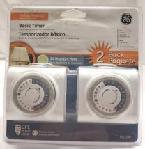 GE Indoor Plug In Basic Timer 2 Pack CFL Ready 24 Hour Programmable 15131 NEW 1 - $11.58