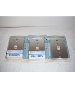 3 Phillips Modular Outlet Phone or Modem Brushed Nickel Wallplate 6 Conductor