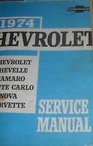 1974 Chevy Corvette Camaro Monte Carlo Nova Chevelle Servizio Shop Manuale OEM X - £78.58 GBP