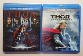 Thor Blu-Ray &amp; Dvd &amp; Thor: The Dark World Blu-ray &amp; 3D Blu-Ray Lot No Digital - £10.26 GBP