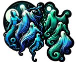 Moonlight Halloween Ghosts Vinyl Decal Sticker UV &amp; Water Proof Water Bo... - $5.87