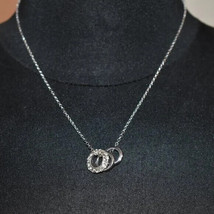 Very Nice Faux Silver Ring Necklace - £7.46 GBP