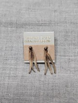 Vintage Sterling Silver Ribbon Design Earrings, 1&#39;&#39; Long - $9.99
