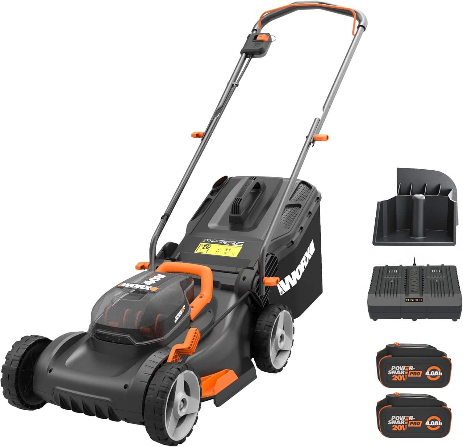 WORX 40V 17&quot; Cordless Lawn Mower for Small Yards, 2-in-1 Black and Orange  - $529.72