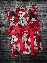 Microwave Corn Heating Bag / Cold Pack (~10x15) Skulls And Roses - $1.97