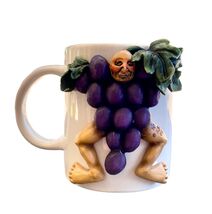 3D Art GRAPE LEGS Coffee Mug Dangle Bunch Creepy Tattoo Fruit Purple OOA... - $12.42 CAD