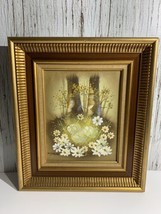 Nest of Eggs in Flowers by J. Samson Oil Painting Framed. - £28.97 GBP