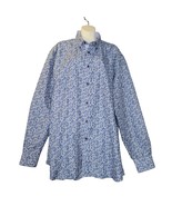 Attore Camicia Mens XXXL Long Sleeve Button Down Shirt Blue Paisley Flip... - $27.17