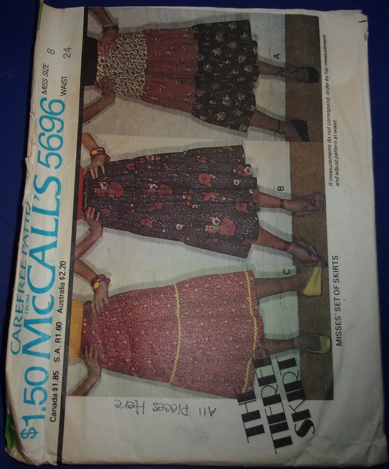 McCall’s Misses’ Set Of Skirts Size 8 #5696 - $4.99