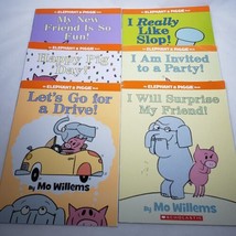 Lot of 6 Elephant &amp; Piggie Book Paperback Mo Willems Friend Drive Party Slop Fun - £13.54 GBP