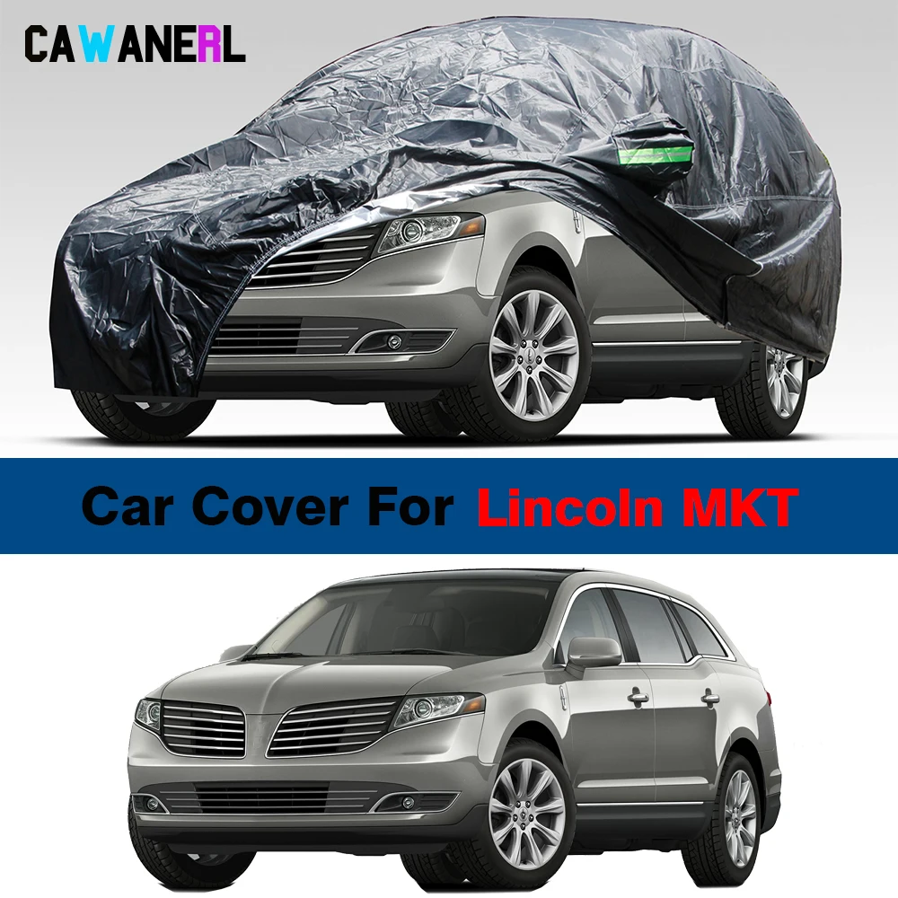 Black Full Car Cover For Lincoln MKT 2010-2023 Waterproof SUV Anti-UV Sun Rain - £59.55 GBP