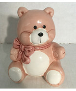 Vintage pink teddy bear powder dispenser baby nursery room decor vanity  - €18,87 EUR