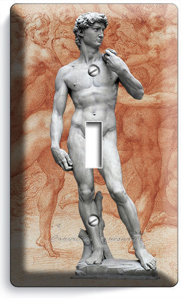 MICHELANGELO DAVID NAKED SCULPTURE SINGLE LIGHT SWITCH WALL PLATE ROOM ART DECOR