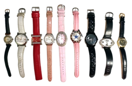 Lot of 9 Designer Women&#39;s Watches w/Leather Bands | UNTESTED For Parts o... - $27.50