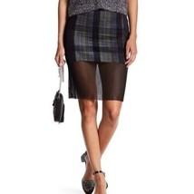English Factory Womens Medium Black Mesh Plaid Overlay Skirt Retro - £35.38 GBP