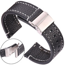 Genuine Cowhide Leather Men&#39;s Watch Strap 18mm 20mm 22mm 24mm Quick Release Band - £11.98 GBP