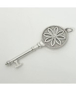 Tiffany T Daisy Flower Diamond Key Pendant in Sterling Silver Size Large 2.4" - $299.00
