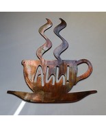 Ahh! Coffee Cup - Metal Wall Art - Copper bronzed plated 13&quot; tall - $29.43