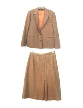 M.P.M. Originals Beige &amp; Brown Mottled Business Suit Skirt &amp; Jacket Set ... - £60.15 GBP