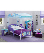 Canopy Toddler Bed Frozen Disney Princess Elsa Anna Blue Purple Girls Bedroom - £85.39 GBP
