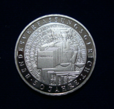 GERMANY  10 MARK  2001-J  .925 FINE SILVER  PROOF  &quot;50 JAHRE BUNDESVERFA... - $42.38 CAD