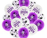 36 Pieces 12 Inches Graduation Party Latex Balloons - Purple White Class... - $22.99