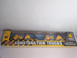 Construction Trucks Friction Powered Set 4 Pack Yellow Toys Playtek Ages 4+ New - £10.27 GBP