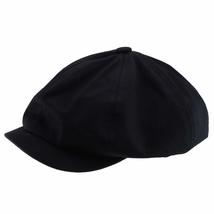 Trendy Apparel Shop XXL Oversized Cotton Newsboy Cap Hat - Black - 2XL - £15.97 GBP