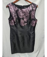 Women&#39;s Tahari Jacquard Sheath Dress Size 10, Black/Purple New With Tags - $54.69 CAD