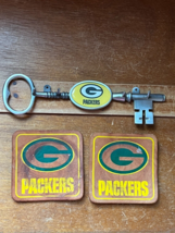 Lot of Silvertone Skeleton Key Wall Holder w Green Bay Packers  Medallio... - $9.49