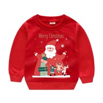 children&#39;s sweatshirt cotton red Christmas sweatshirts for girls boys tops kids  - £56.04 GBP