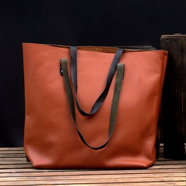 LE Personalized Leather Large Women Work Tote Bag