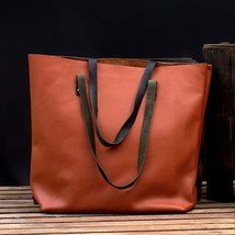 LE Personalized Leather Large Women Work Tote Bag - £63.56 GBP