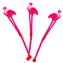 10pc Set Luau Party Pink Flamingo Cocktail Stirrers Bar Pub Drink Swizzle Sticks - £2.97 GBP