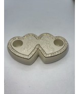 Lenox Connecting Heart Candle Holder Beige With Gold Trim 5.5 X 3.5” - £10.56 GBP