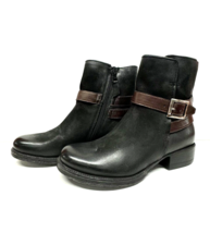 Miz Mooz Leather Side Buckle , Zipper Ankle Boots Black 37EU / 7 Us New #R-05 - £53.60 GBP