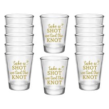 Take A Shot We Tied The Knot Shot Glasses, Set Of 12 Clear 1.75Oz Double... - $37.99