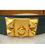 Auth Vintage HERMES Vert Fonce Ardennes CDC Belt GHW Size 80 Gorgeous! - $1,914.77 CAD