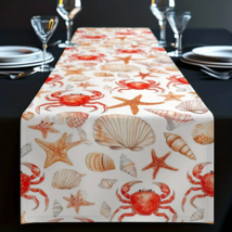 Coastal Decor Table Runner 12&quot; x  70&quot;- Ocean Beach Nautical Theme Table ... - $18.80