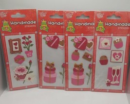 SCRAPBOOK Items Lot Of 4 Happy Valentines Day Company Handmade Stickers - £7.06 GBP