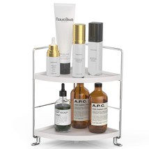 2-Tier Corner Wire Shelving Stackable Organizer For Cosmetics, Bathroom, Kitchen - £21.74 GBP