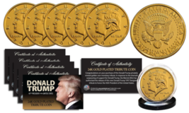 2017 DONALD TRUMP Inauguration 24K Gold Plated 12 GRAMS Tribute Coin (Lot of 5) - £28.07 GBP