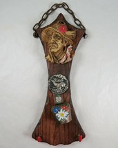 Folk Art Key Rack 2-Hook Holder Vintage Kitsch Cottage Decor - £23.68 GBP