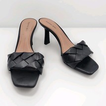 GIANNI BINI 8.5 M Alonia Slip On Sandals Leather Black Made In Brazil He... - $32.99