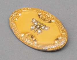 Catherine Popesco France Vintage Deco Butterfly Gold Enamel Rhinestone B... - £108.41 GBP