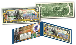 Massachusetts Genuine Legal Tender $2 Bill Usa Honoring America&#39;s 50 States - £9.76 GBP