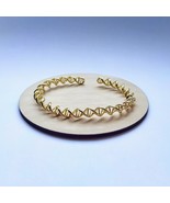 Golden Twisted DNA Cuff, Greek Unusual Business Casual Cuff, Cuff Band M... - £26.70 GBP